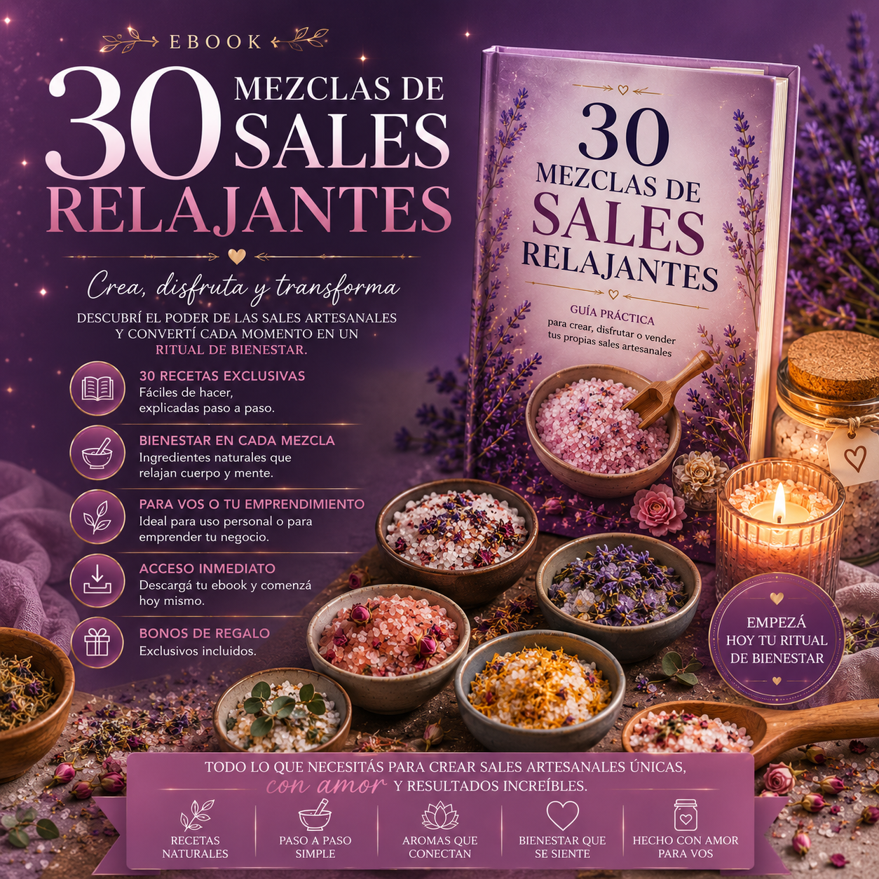 30 Mezclas de Sales Relajantes