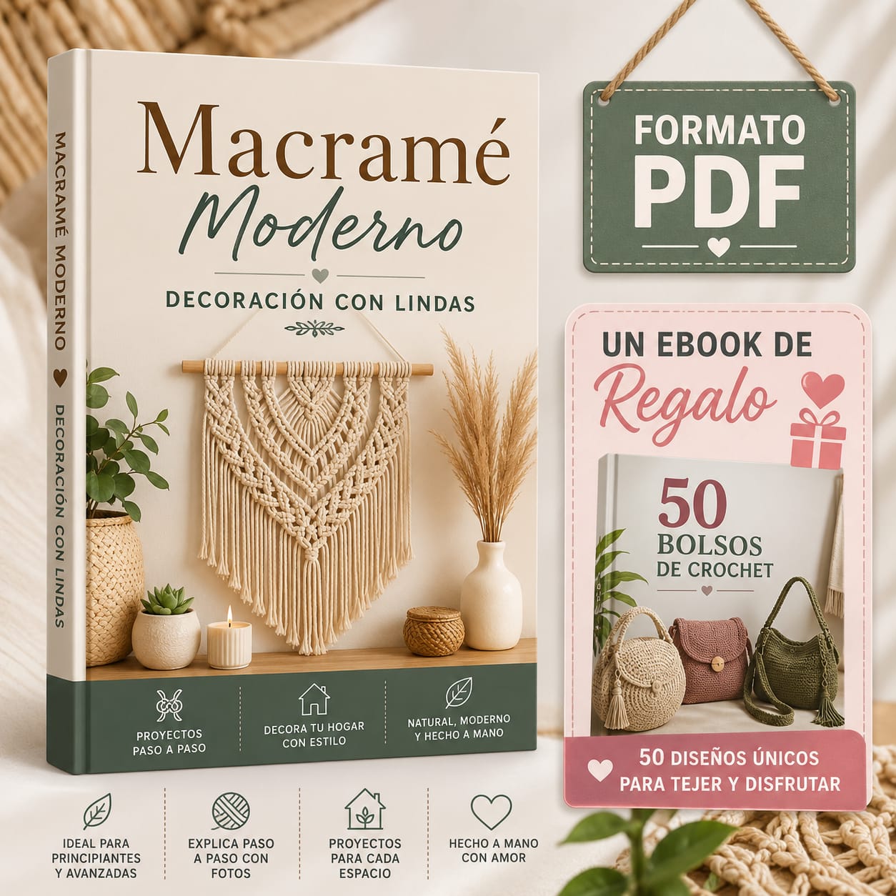 Macramé para decoración + 1 bono de Regalo